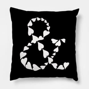 Love And Hearts Ampersand Symbol Sign White Pillow