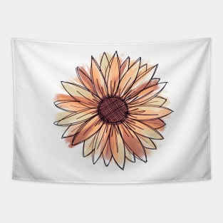 Autumn Watercolor Sunflower Tapestry