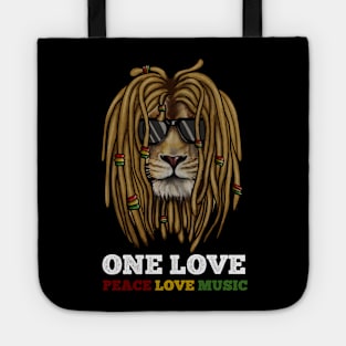 Rasta Lion, Peace Love Music, Jamaica Tote