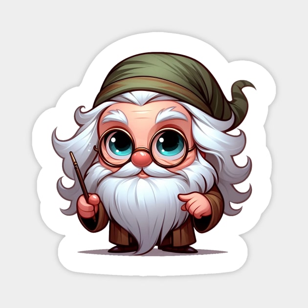 Cute Wizard Magnet by Dmytro