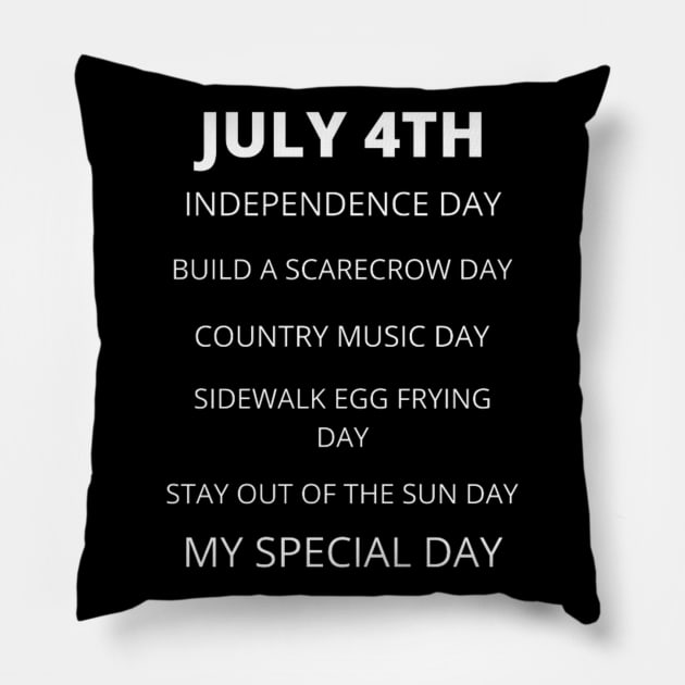July 4th birthday, special day and the other holidays of the day. Pillow by Edwardtiptonart