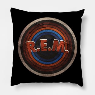 r e m art drawing on vintage Pillow