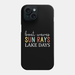 Boat Waves Sun Rays Lake Days Cute Summer Vacation Mom Phone Case