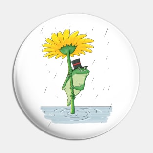 Cute Frog in the Rain - When It Rains It Pours Pin