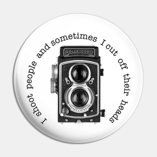 Retro Camera - Shoot Joke - Black Text Pin