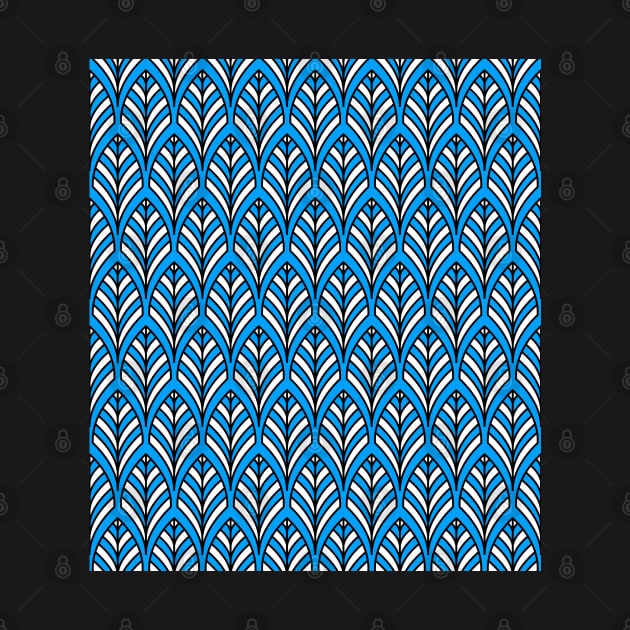 Art Deco Pattern no 36 - Blue - BOHO Feather Pattern by Millusti