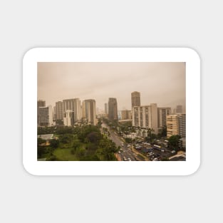 downtown Honolulu on a cloudy day 2 Magnet