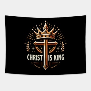 Christ is King - Gold Crown Design Tapestry