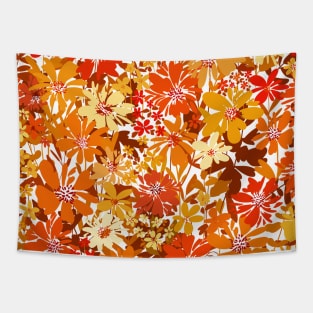 Red and Yellow Flowers Tapestry