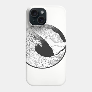 Black & White Hokusai Whale Phone Case