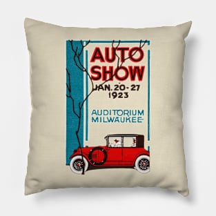 1923 Auto Show, Milwaukee, Wisconsin Pillow