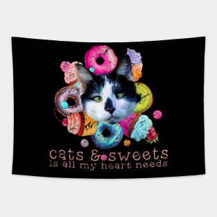 Cats and Sweets is all I Need Tapestry