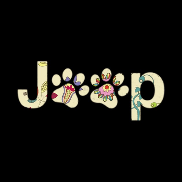 Floral Jeep Dog Paws Jeep Lover Cute Jeep Girl Jeep Women Flower Jeeps by StephanNick