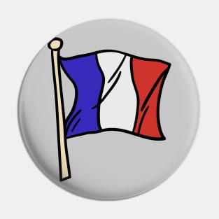 French Flag Illustration Pin