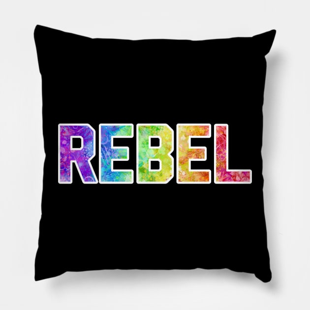 Rebel (white) Pillow by Art by Veya