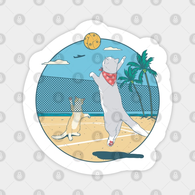 cat love volleyball Magnet by dreamiedesire