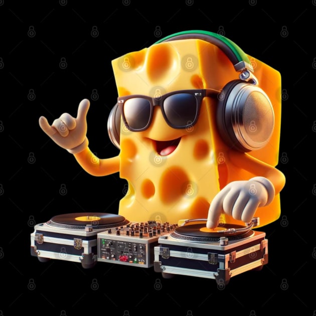 Groovy Cheese DJ – Beats & Eats Sticker by vk09design