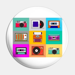 Pop art retro tech Pin