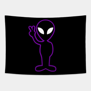 Purple Glowing Alien | Extraterrestrial | Aliens | UFO Tapestry