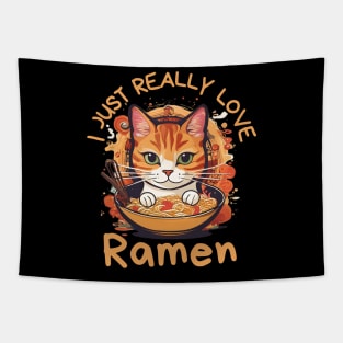 Ramen Cat Anime  Kawaii Clothes Otaku Clothing Manga Tapestry