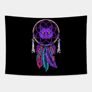 Cat Dreamcatcher Illustration Tapestry