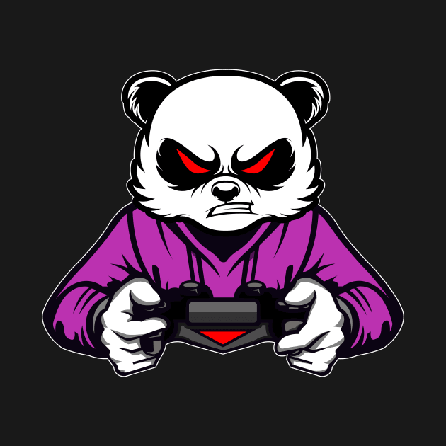 Panda Bear gaming console gambler nerd gamer video game by SpruchBastler