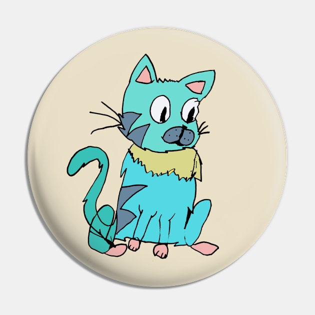 Blue Cat Original Artwork Pin by Unicorn Formula