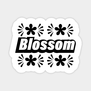 Blossom blossoming typographic logo design Magnet