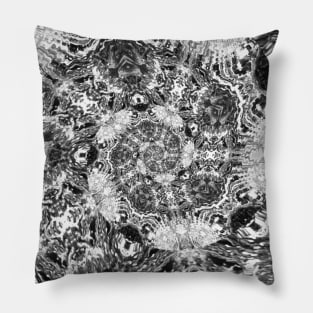 Black & White Spiral Tie Dye Hippie Pillow