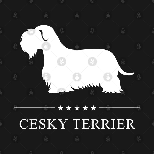 Cesky Terrier Dog White Silhouette by millersye