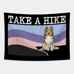 Take A Hike Shetland Sheepdog Graphic Hiking Tapestry