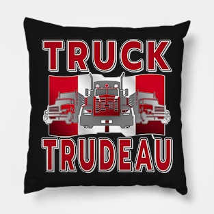 TRUCK TRUDEAU SAVE CANADA FREEDOM CONVOY OF TRUCKERS RED Pillow