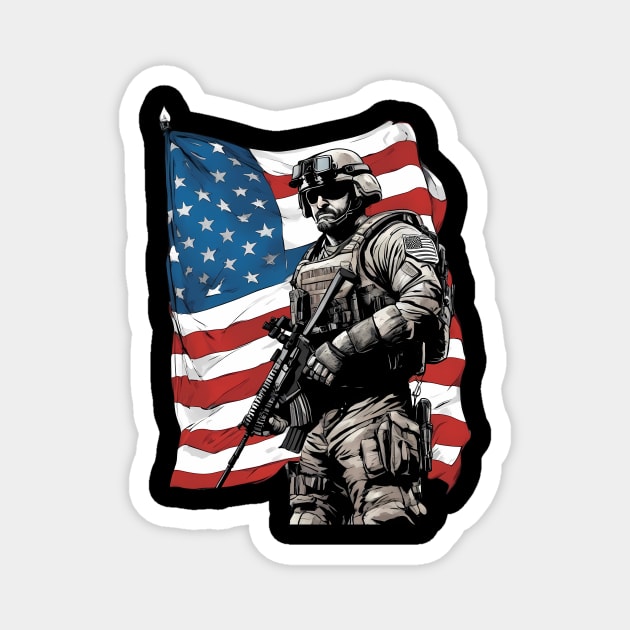 american soldier Magnet by animegirlnft