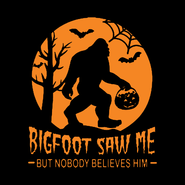 Bigfoot Saw Me - Halloween Orange by AbundanceSeed