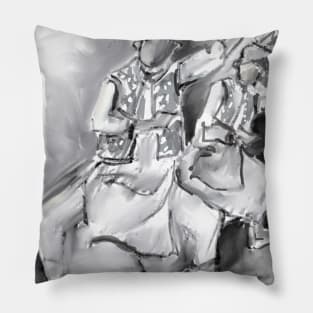 Bhangra dancers grey Pillow