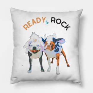 ready to rock two dogs ready for Halloween halloween costume Pillow