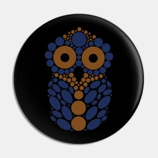 Bronze and Blue Owl Pin
