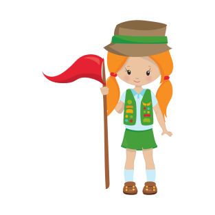 Girl Scout, Cute Girl, Little Girl, Orange Hair T-Shirt