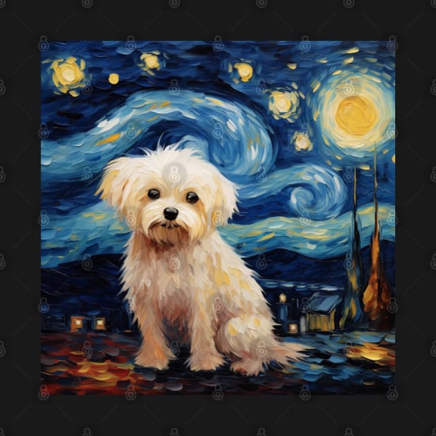 Maltese dog Night by NatashaCuteShop