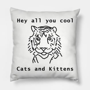 Cool Tiger Black Line Drawing Pillow