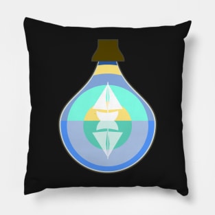 Ship in a glass bottle Pillow