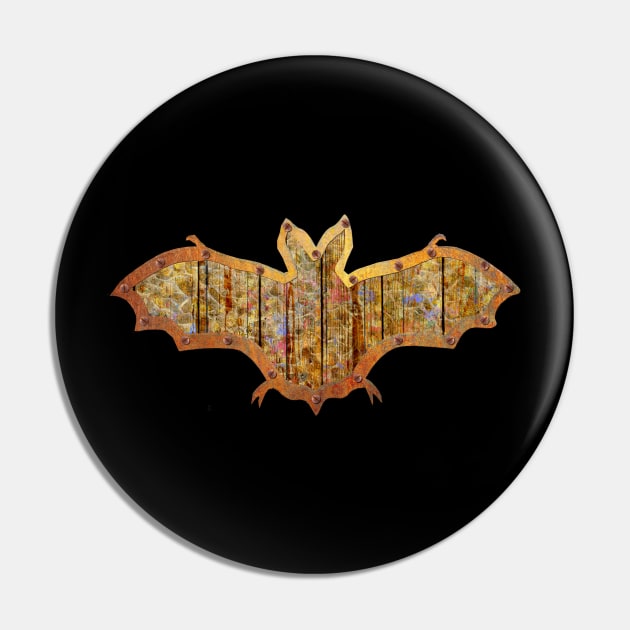 Battered Wooden Halloween Bat Decoration In A Retro Style Pin by crunchysqueak