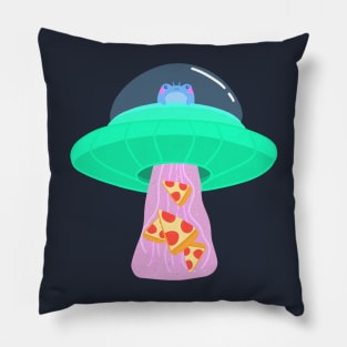 Alien Frog Stealing Pizza Pillow