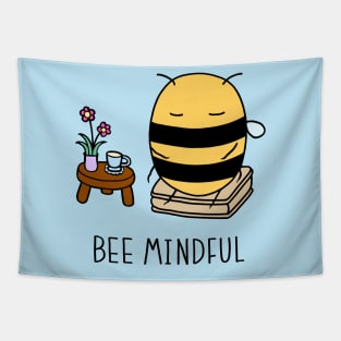 Bee Mindful - Light Blue Tapestry