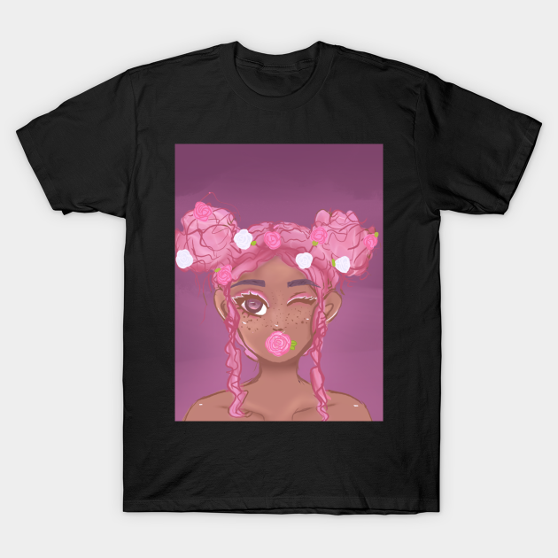 Pink flower girl - Magical Girls - T-Shirt