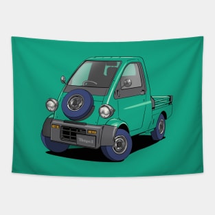 Daihatsu Midget kei car truck in green Tapestry