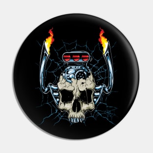 Engine Skull Art T-Shirt Pin