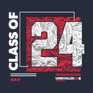 Class of 2024 Urban Streetwear // Graduation Class of '24 Red T-Shirt