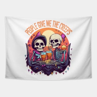 People Give Me The Creeps T-Shirt, Funny Halloween Shirt Tapestry