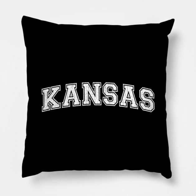 Vintage University-look Kansas Distressed College Design Pillow by Webdango